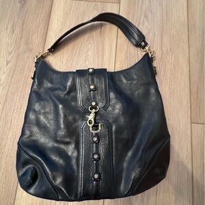 Pre-Owned Tori Burch Elegant Black Leather Shoulder Bag